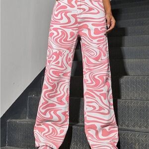 Stylish Pink Swirl Women's Pants